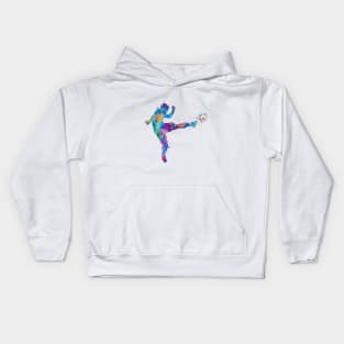 Soccer Player Watercolor Kids Hoodie